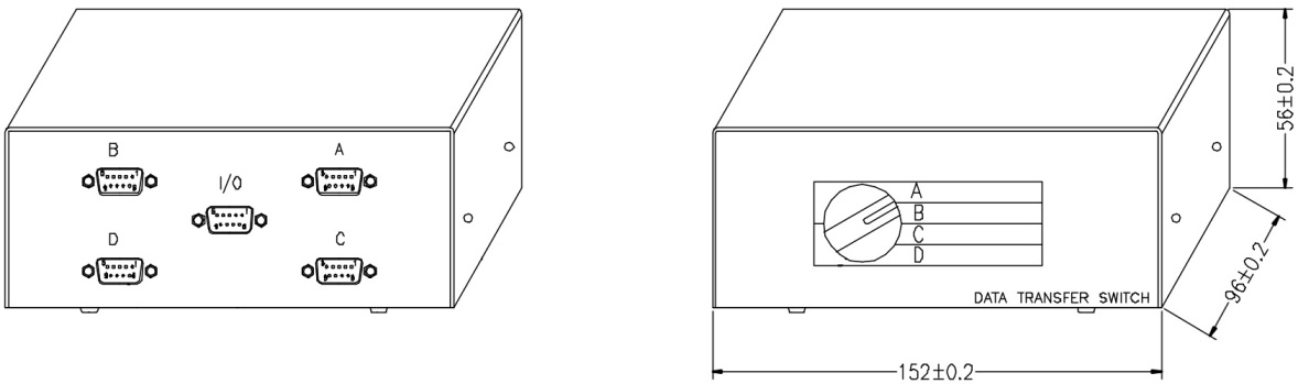 קופסת מיתוג 4 כניסות PRO SIGNAL DB9